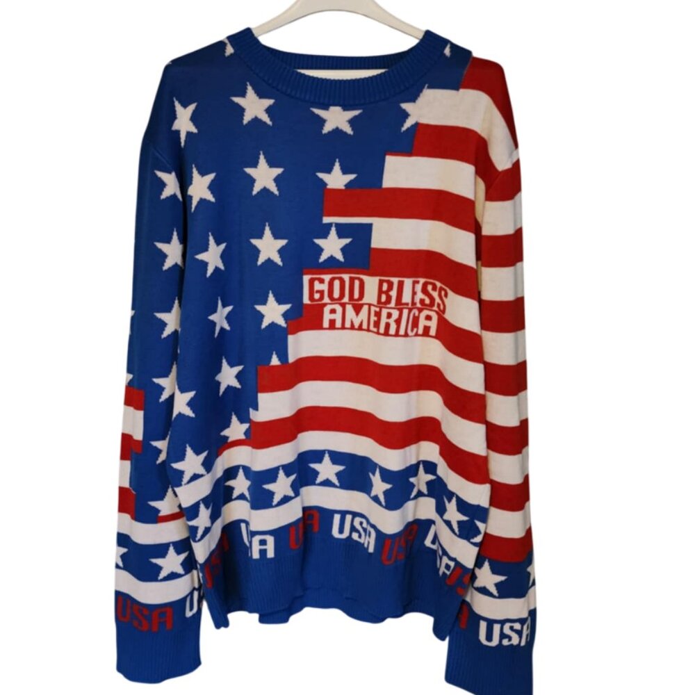 EUC LA Police Gear "Ugly Christmas Sweater" American Flag